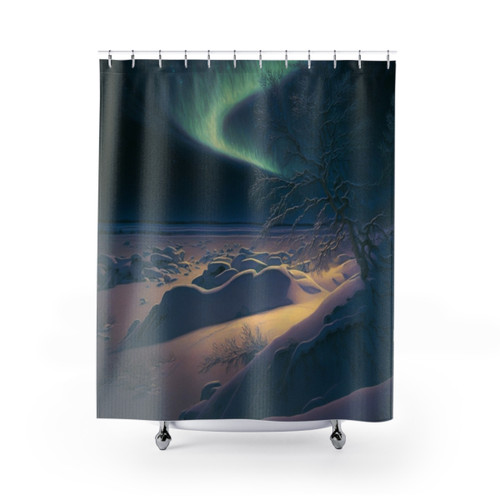 Colorful Aurora Borealis Iceland Shower Curtains