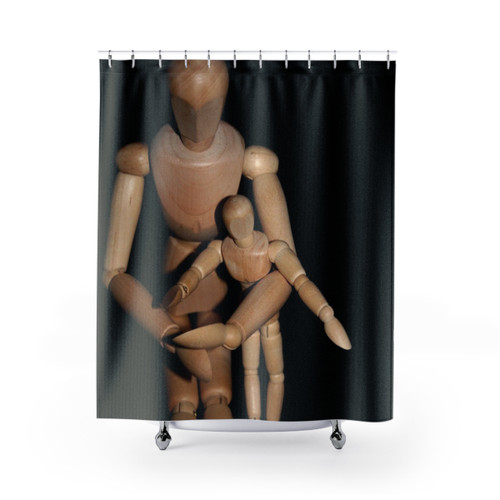 Assortment of big and small shower curtains