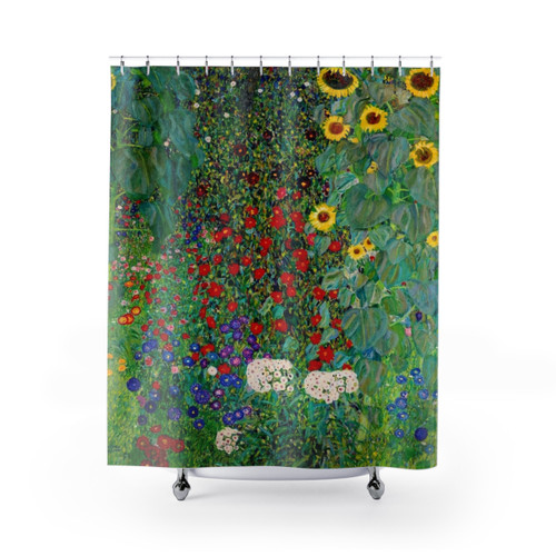 Gustav Klimt Art Nouveau Floral Shower Curtains