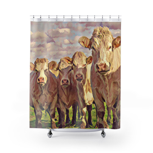 Charolais Cattle Ranch Shower Curtain