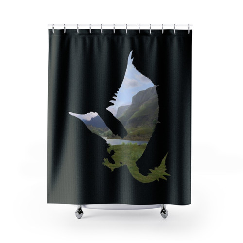 Monster Hunter Rathalos Themed Shower Curtain