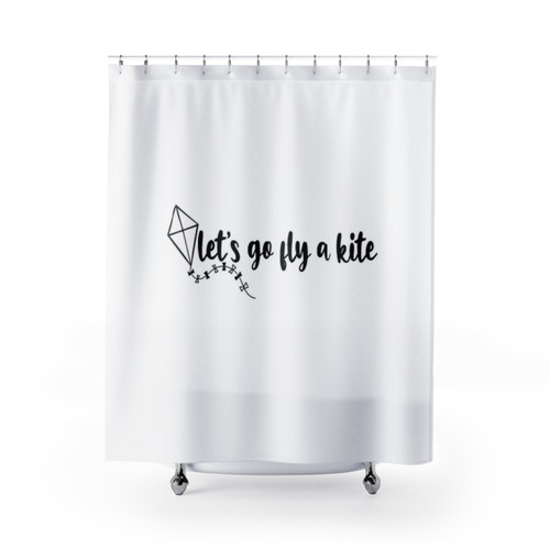 Let's Go Fly a Kite Shower Curtains featuring classic movie characters