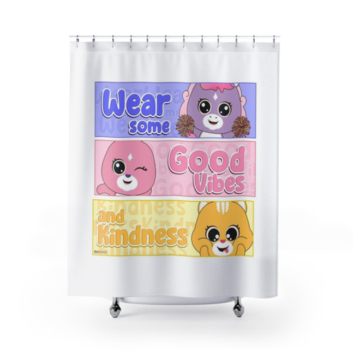 SPARK Frienz Cute Animal Friends Shower Curtains for Kids
