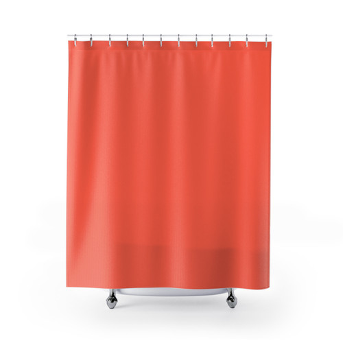Solid Deep Coral Shower Curtains
