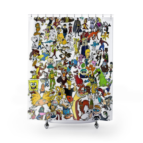 90s Cartoons & 80s Classic TV Kids Shower Curtains