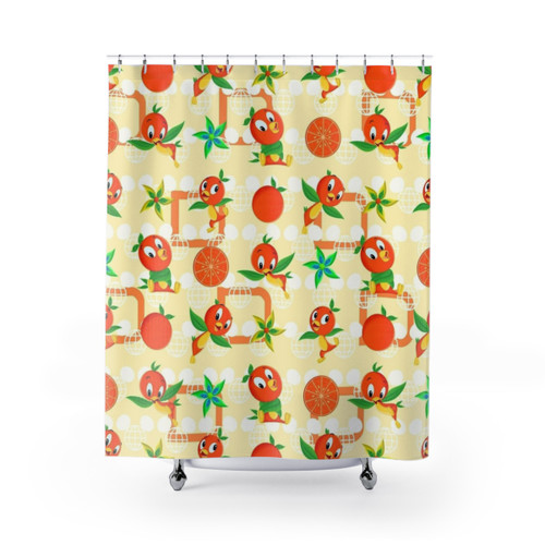 Orange Bird Shower Curtains - Retro Disney Themed Bathroom Decor