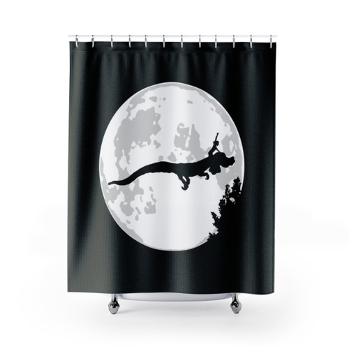 Falkor Moon Shower Curtains - Retro 80s Fantasy Design