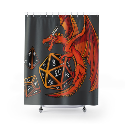 Dungeons & Dragons Dice Dragon D20 Shower Curtain