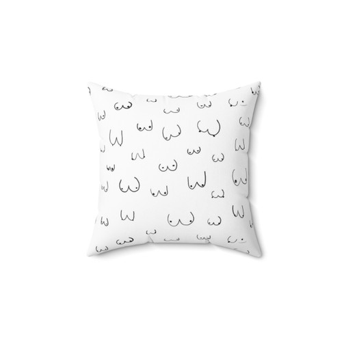 Boobie Boob Print Pillow with Ellieslaney Feminist Artwork