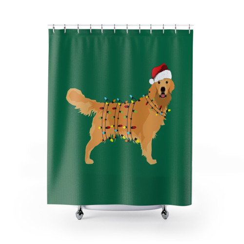 Golden Retriever Christmas Shower Curtain