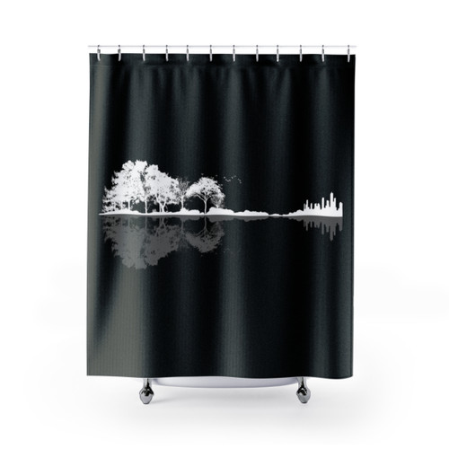 Nature Guitar Shower Curtains - Artistic Landscape Design