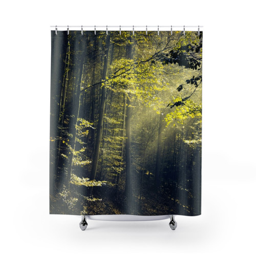 Morning Light in Forest Shower Curtain