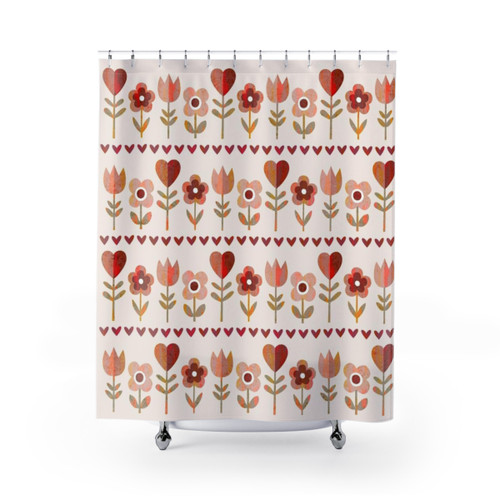 Vintage Floral Love Garden Shower Curtain