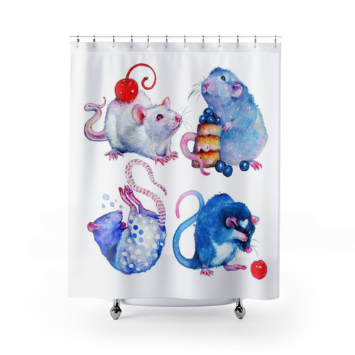 Colorful Sweet Rats Shower Curtain