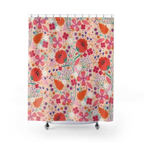 Colorful Spring Floral Shower Curtain