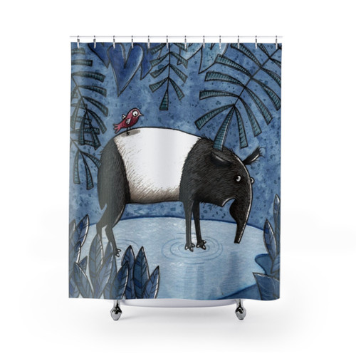 Watercolor Tapir Shower Curtain