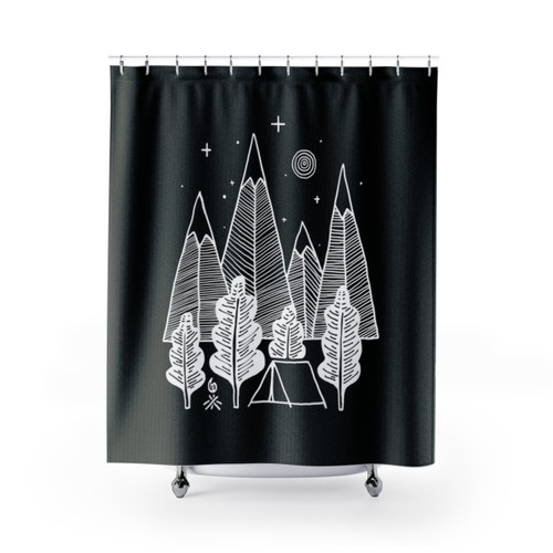 Camp Line Outdoor Adventure Shower Curtains