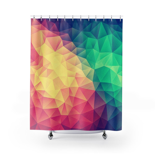 Colorful Abstract Polygon Shower Curtains
