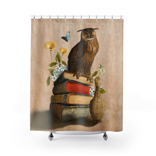 Wise Owl Shower Curtain - Unique Bird & Animal Decor