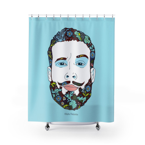 Nature-Inspired Shower Curtain with Floral and LGBT Designs