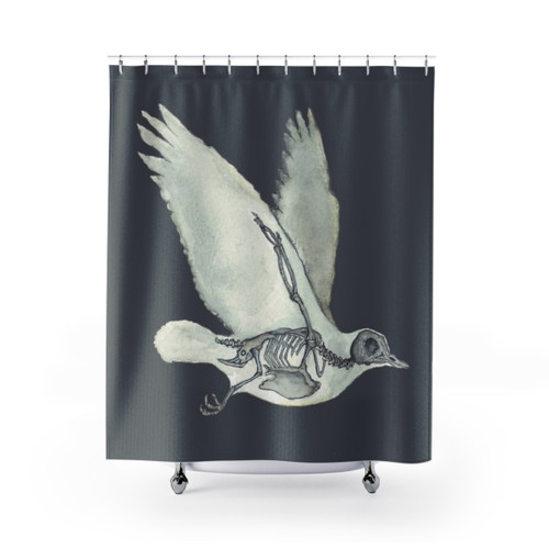 Unique bird anatomy shower curtain