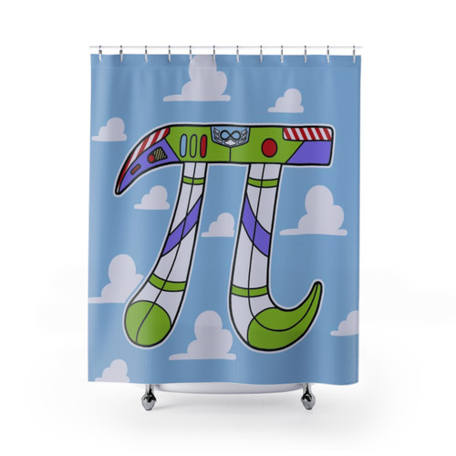 Funny To Infinity shower curtain with cartoon characters