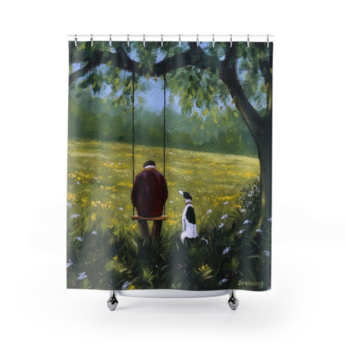 Greyhound and Whippet Shower Curtain - Contemplation Design