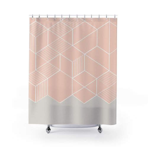 ROSE Shower Curtains - Geometric, Minimalist, Scandinavian Design