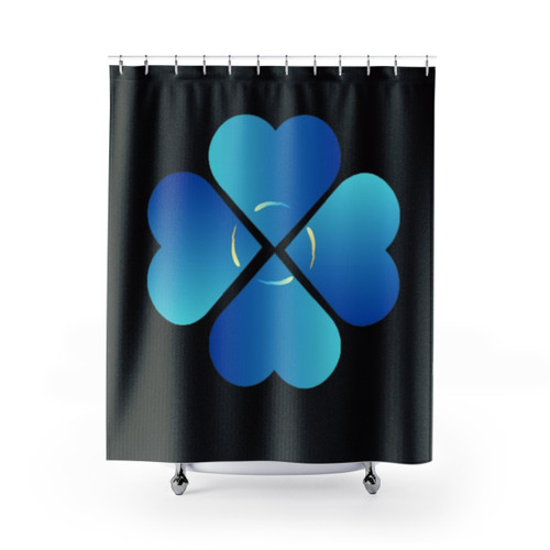 Heart-patterned shower curtain for bathroom decoration