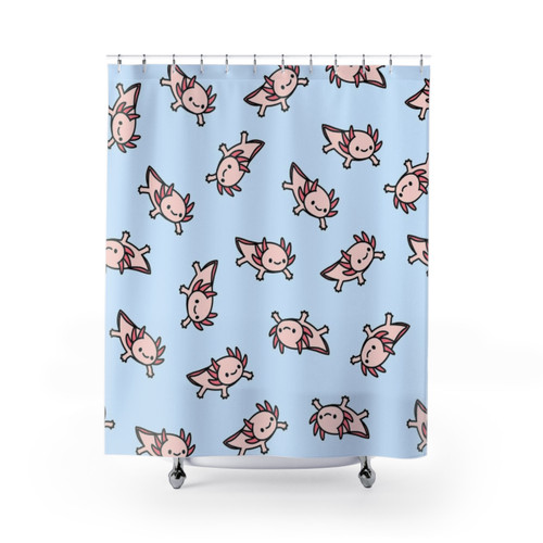 Axolotl Shower Curtains - Cute Aquatic Amphibian Design