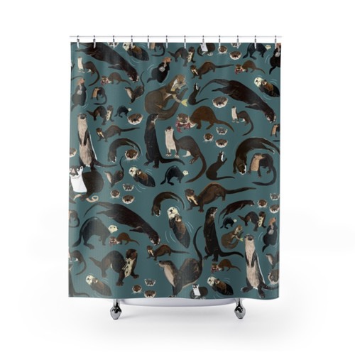 Adorable Sea Otters Shower Curtain