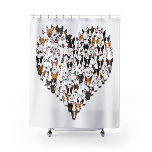 Bully Love Bull Terrier Shower Curtains