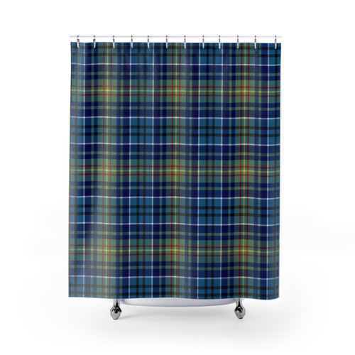 O'Sullivan Tartan Bright Blue Irish Plaid Shower Curtains