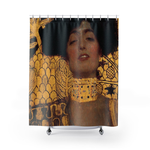 Judith I Gold Shower Curtains by Gustav Klimt