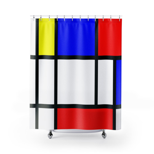 Color Block Piet Mondrian Shower Curtains