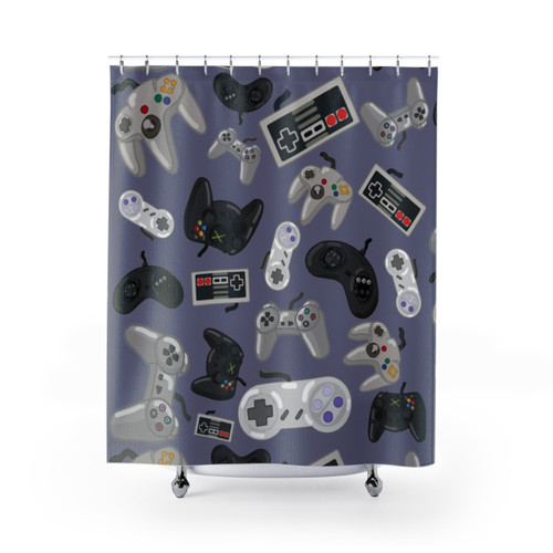 Retro Video Game Controller Shower Curtains