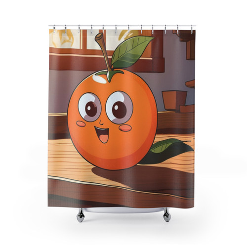 Cute Orange Shower Curtain