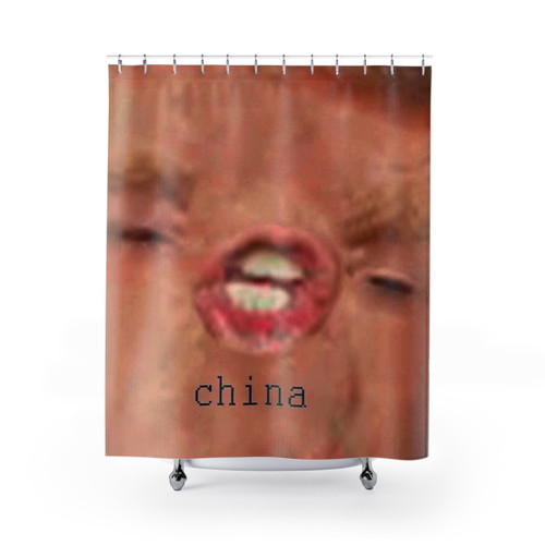 Trump China Shower Curtains with Funny Presidential Meme Design