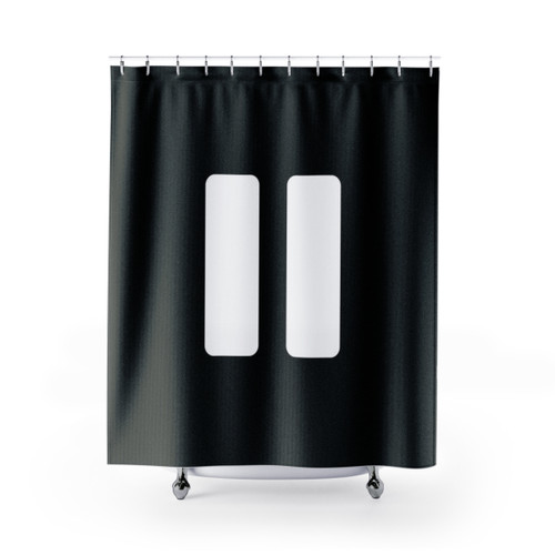 Music Lover's Shower Curtain with Pause Button Design