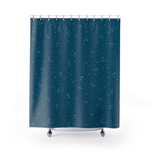 Ocean Blue Aqua Water Bubbles Vector Pattern Shower Curtain