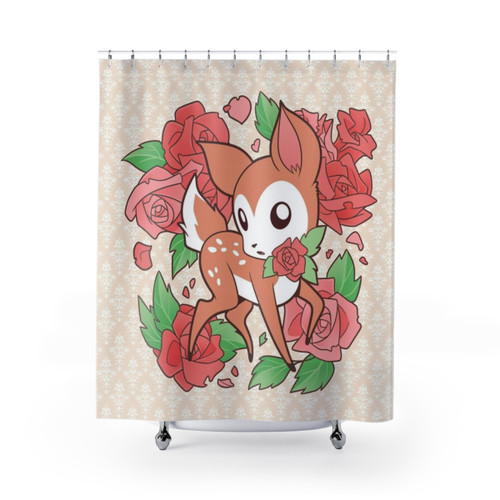 Adorable Deer Themed Shower Curtain