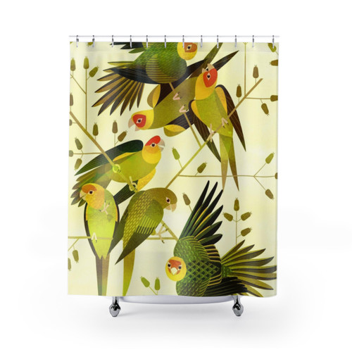 Carolina Parakeet Shower Curtains - Tropical Bird Artwork