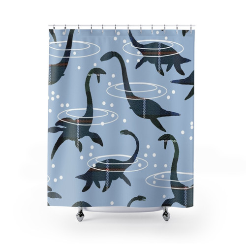 Nessie Dinosaur Shower Curtain for Kids