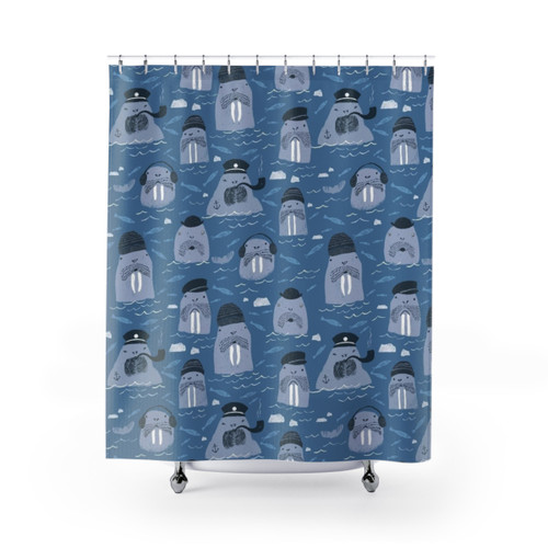 Stylish Walrus-Themed Shower Curtain