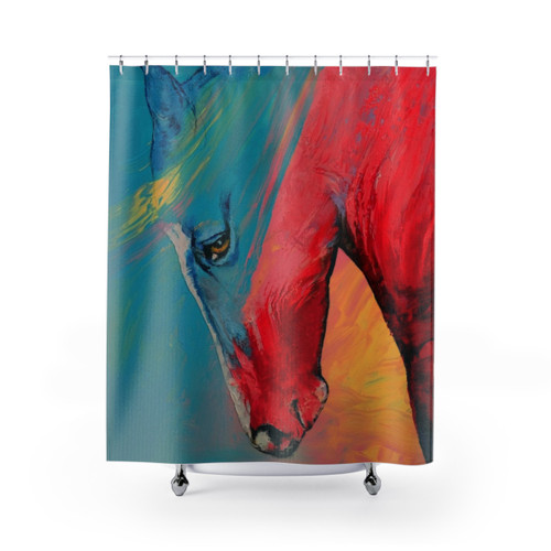 Abstract Painted Horse Shower Curtain
