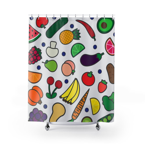 Fruit and Vegetable Themed Shower Curtain