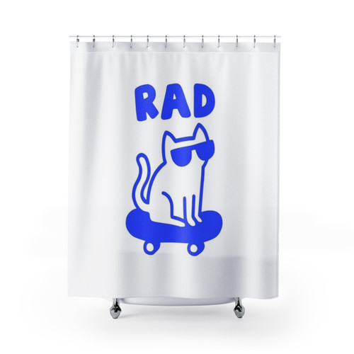 Rad Cat Shower Curtain with Funky Feline Design