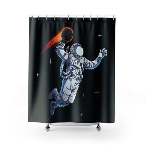 Space Dunk Basketball Shower Curtains