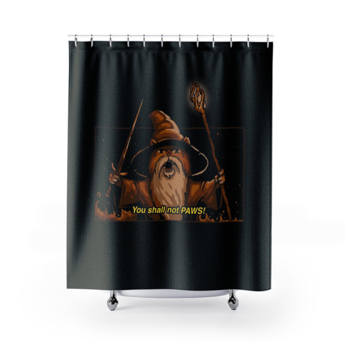 Cute Cat Shower Curtains with You Shall Not PAWS! design