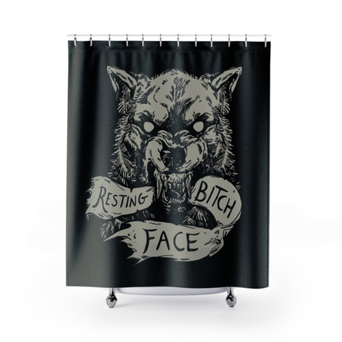 Resting Bitch Face Werewolf Shower Curtain